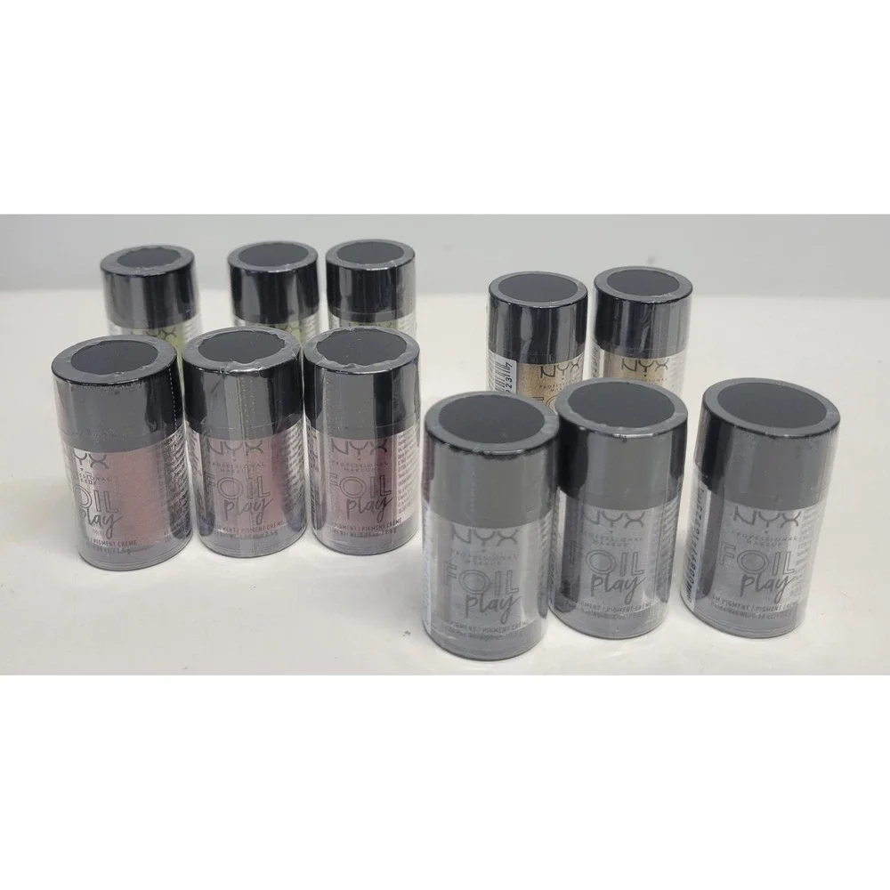 Lot of 11 NYX Professional Makeup Foil Play Cream Pigment Assorted Shades NWT